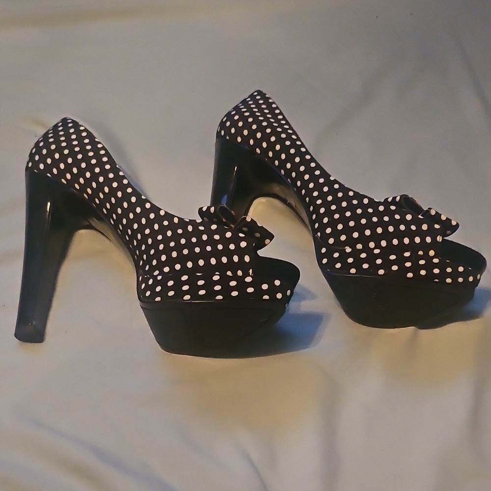 Nine West Polka Dot Platform Heels
